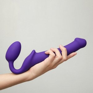 Гибкий страпон Strap-on-me Semi-Realistic, 24,5 см, Ø 3,3 см, фиолетовый