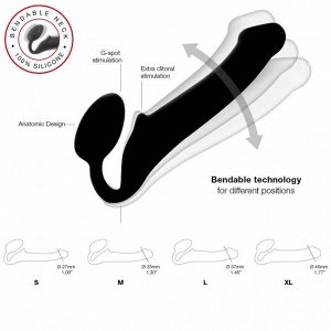 Гибкий страпон Strap-on-me Semi-Realistic, 24,5 см, Ø 3,3 см, фиолетовый