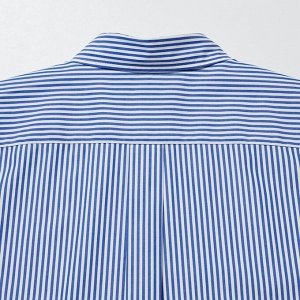 UNIQLO - рубашка из очень тонкого хлопка в широкую полоску - 66 BLUE