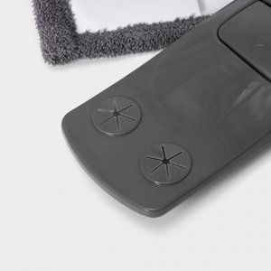 Швабра для мытья пола плоская Доляна, насадка из микрофибры 43x14 см, телескопическая ручка 80(120) см
