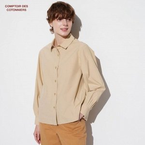 UNIQLO - стильная хлопковая рубашка от Comptoir des Cotonniers - 32 BEIGE