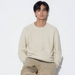 UNIQLO - свитер с круглым вырезом 3D вязки - 30 NATURAL