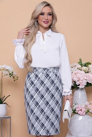Юбка 2644 Юбка из трикотажного полотна джерси в клетку на притачном поясе с застежкой на пуговицу сзади.По спинке потайная молния и шлица с среднем шве.&nbsp;
50% вискоза,45% п/э,5% лайкра