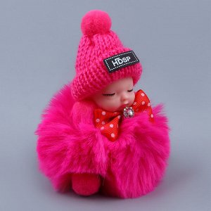 Мягкая игрушка «Кукла» в шапочке, на брелоке, 11 см, цвет МИКС