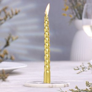 Набор свечей витых, 1,5х 15 см, 2 штуки, золотой металлик