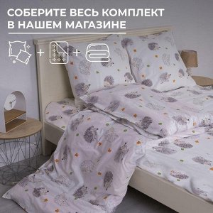 Наволочка 60*60 см, перкаль, детская расцветка (Ёжики)