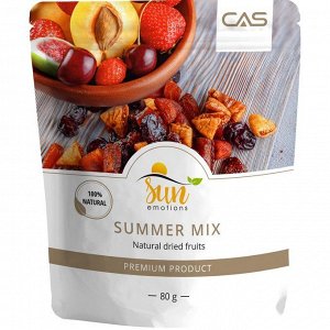 Смесь (Summer Mix): инжир, вяленый абрикос, клубника, вишня, т.м. "Sun Emotions", 80гр