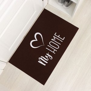Коврик придверный Доляна My home, 50x80 см, светящийся в темноте, влаговпитывающий, коричневый