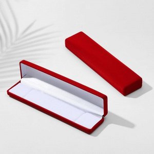 Футляр бархатный под браслет/цепочку/часы «Пенал», 21,5x5x2,5, цвет красный, вставка белая
