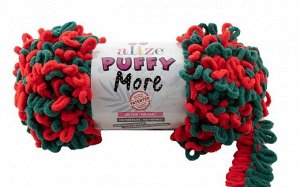 Пряжа Alize Puffy MORE 150 гр №6292 Красный/Зеленый