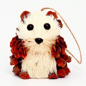 Елочная игрушка «Ёжик из природных материалов», 6x7x9 см
