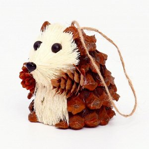 Елочная игрушка «Ёжик из природных материалов», 6x7x9 см