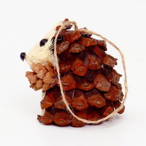 Елочная игрушка «Ёжик из природных материалов», 6x7x9 см
