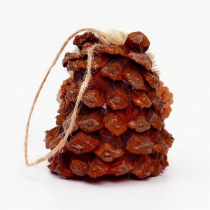 Елочная игрушка «Ёжик из природных материалов», 6x7x9 см