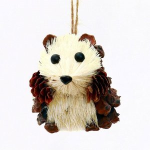 Елочная игрушка «Ёжик из природных материалов», 6x7x9 см