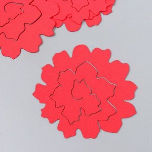 Заготовка из фоамирана "Цветок завиток" 10х9,5 см набор 5 шт. ребристые красный