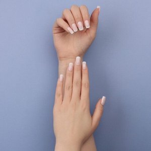 Накладные ногти «Classic French», 24 шт, с клеевыми пластинами, форма мягкий квадрат, цвет нежно-розовый/белый