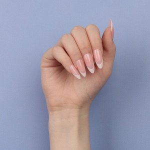 Накладные ногти «Classic French», 24 шт, с клеевыми пластинами, форма миндаль, цвет нежно-розовый/белый