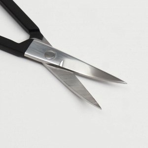 Ножницы маникюрные, узкие, загнутые, с прорезиненными ручками, 9 см, цвет серебристый/чёрный