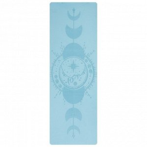Коврик для йоги Sangh «Луна», 183х61х0,6 см, цвет пастельный голубой