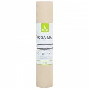 Коврик для йоги Sangh, 183х61х0,6 см, цвет бежевый/коричневый