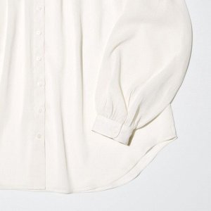 UNIQLO - прозрачная объемная блузка - 01 OFF WHITE