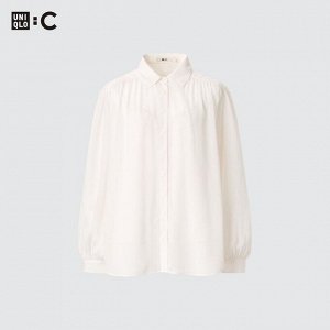 UNIQLO - прозрачная объемная блузка - 09 BLACK