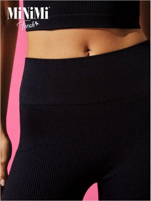 Женские спортивные шорты в рубчик с высокой линией талии