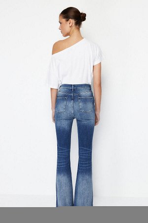 Синие джинсы-клеш с высокой талией More Sustainable