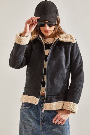 Женское замшевое плюшевое пальто