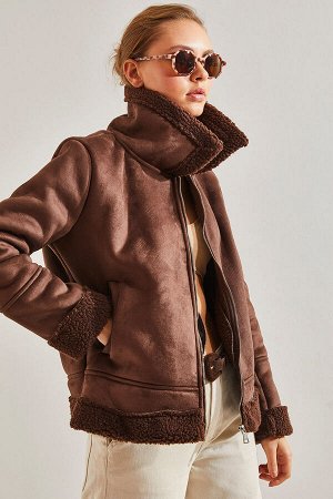 Женское замшевое плюшевое пальто