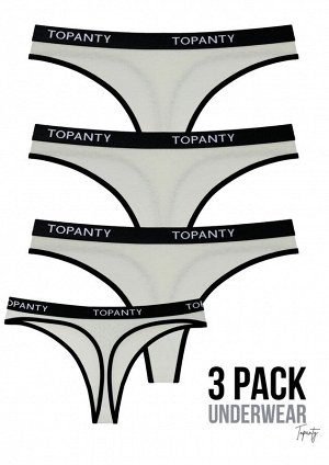 Набор трусов TOPANTY 10053-3, FIT, String, 3 шт/уп, Color Mix