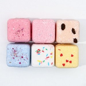 Набор бурлящих кубиков для ванны "Сияй от счастья!", 6 шт по 70 г