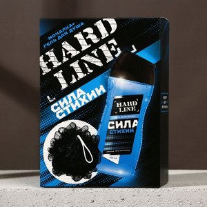 HARD LINE, набор "Сила стихии", гель для душа, 250 мл и мочалка для тела