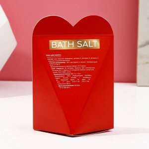 Соль для ванны в коробке сердце "Bath Salt", 200 гр, аромат черешня