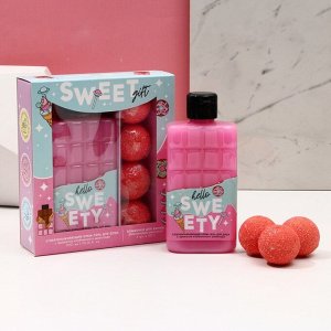 Набор Sweet Gift, гель для душа во флаконе шоколад и бомбочки для ванны