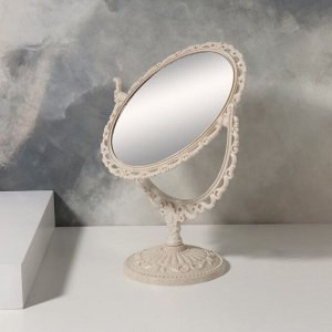 Зеркало настольное «Круг», двустороннее, с увеличением, d зеркальной поверхности 12,5 см, цвет бежевый