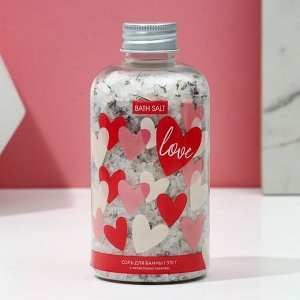 Соль для ванны с лепестками лаванды Love, 370 г, Чистое счастье
