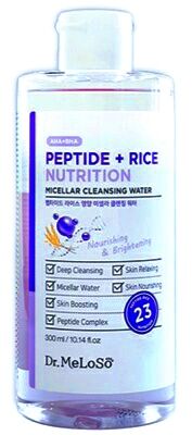 Meloso Мицеллярная вода для лица на основе пептидов и риса Dr. Micellar Cleansing Water Peptide+Rice Nutrition, 300 мл