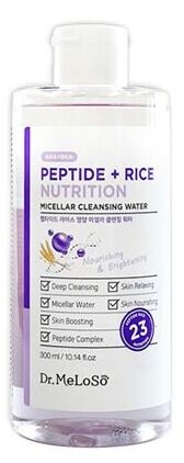 Meloso Мицеллярная вода для лица на основе пептидов и риса Dr. Micellar Cleansing Water Peptide+Rice Nutrition, 300 мл