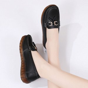 Кожаные женские мокасины