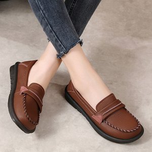 Кожаные женские мокасины