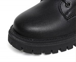 Женские ботинки на шнуровке и с молнией, цвет чёрный