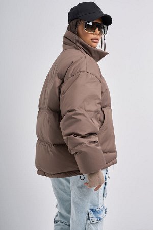 Куртка oversize пуховая коричневая