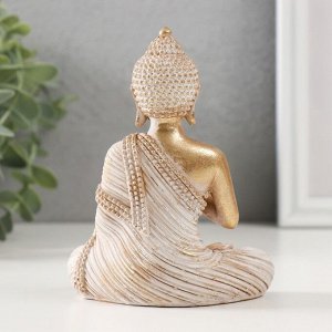 Сувенир полистоун "Будда в белом одеянии" 5х9,5х12 см