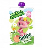 Пюре МИ-МИ-МИШКИ 90гр яблоко и персик (КомплексАгро)