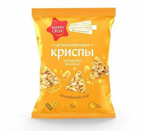 Криспы кукурузно-рисовые HAPPY CRISP 50гр альпийский сыр (ЕвроФудс)