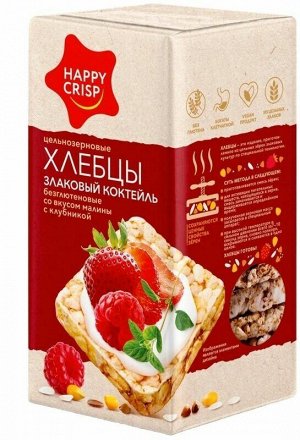 Хлебцы HAPPY CRISP Злаковый коктейль Безглютеновые Малина с Клубникой 60гр (ЕвроФудс) №80