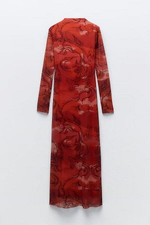 Женское платье в китайском стиле, с длинными рукавами