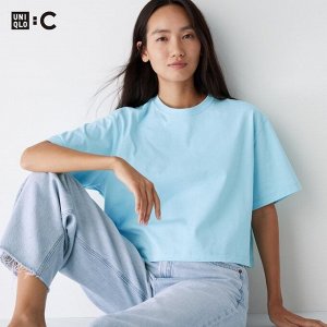 UNIQLO - укороченная футболка оверсайз - 61 BLUE